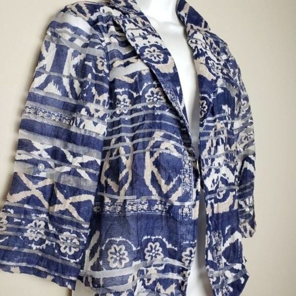 Multiples blue floral open front cardigan size Small - Picture 4 of 8